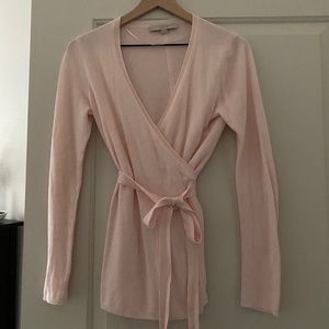 Loft light pink wrap sweater shirt